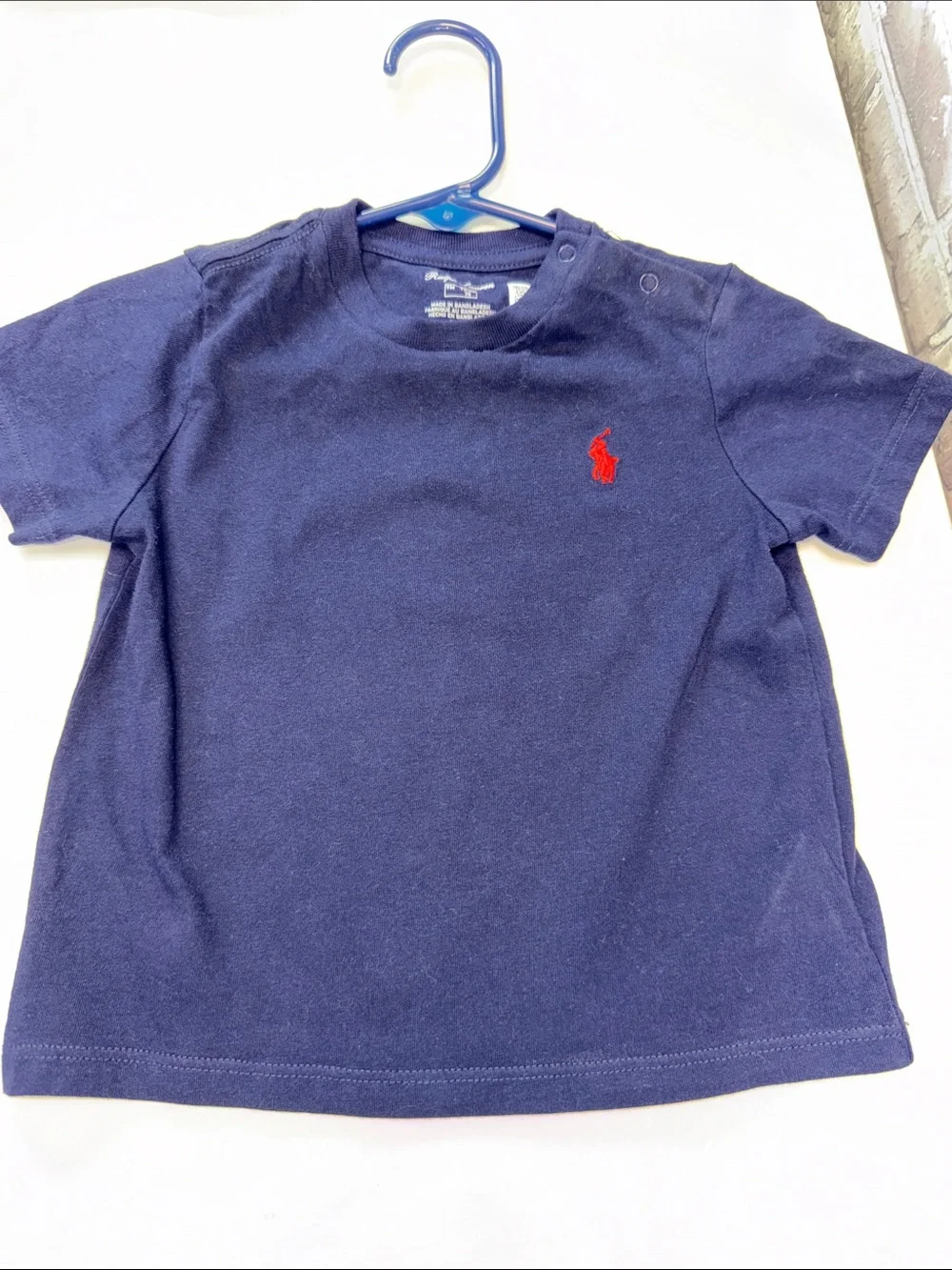 Polo by Ralph Lauren Navy Short-Sleeve Baby Tee with Red Pony